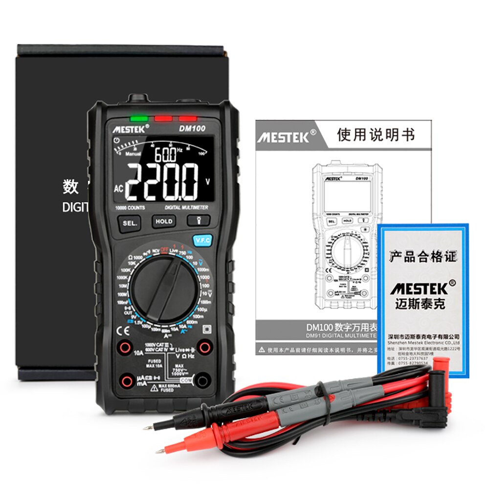 MESTEK DM100 Digital Multimeter High Speed Smart Doppel Core T-rms NCV Temperatur multimetro Anti-brennen Sicherung Alarm multimeter