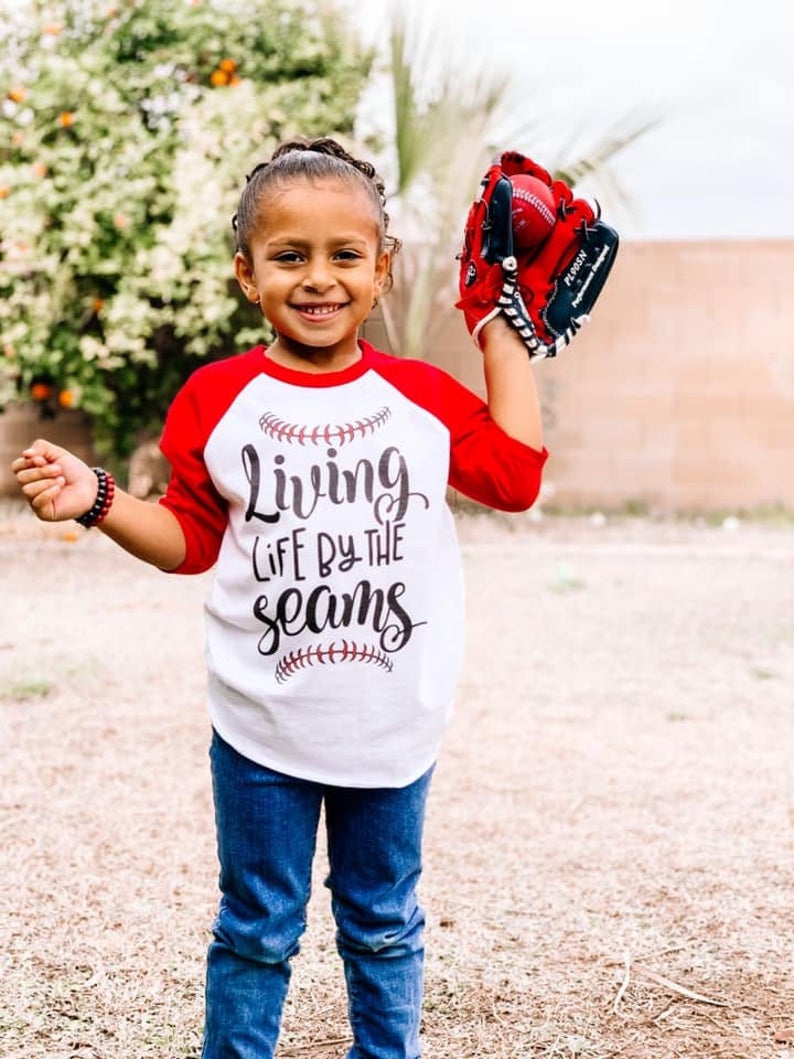 Living Life Baseball Raglan Shirt Living Life by the seams Kid&#39;s Shirt Boys Raglan Tee Kids Baseball tops boy Softball outfits