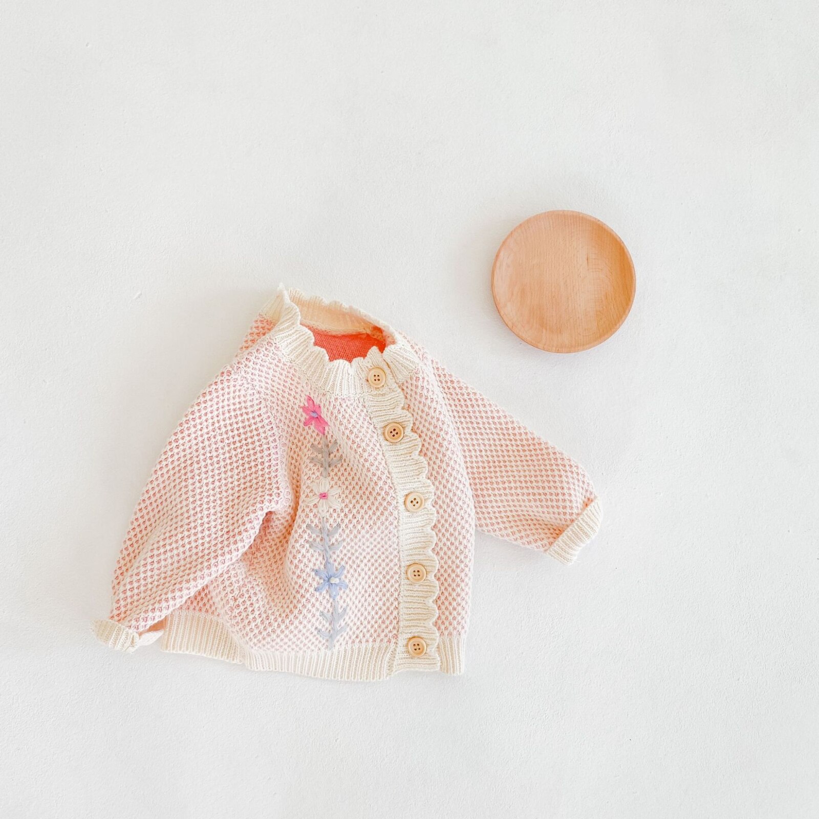 Koodykids Baby Girl Autumn Knitted Wool Sweater Coat Conjoined Sweater Baby Toddler Girls Spring Baby Girl Clothes Outfit 0-2