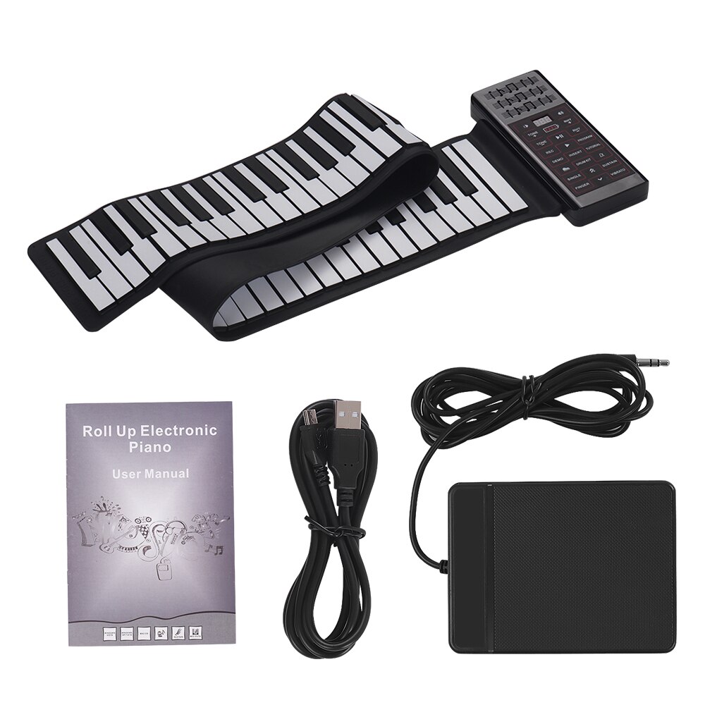 Piano eléctrico portátil con 88 teclas enrolladas, teclado Digital multifunción, altavoz incorporado, batería de litio recargable