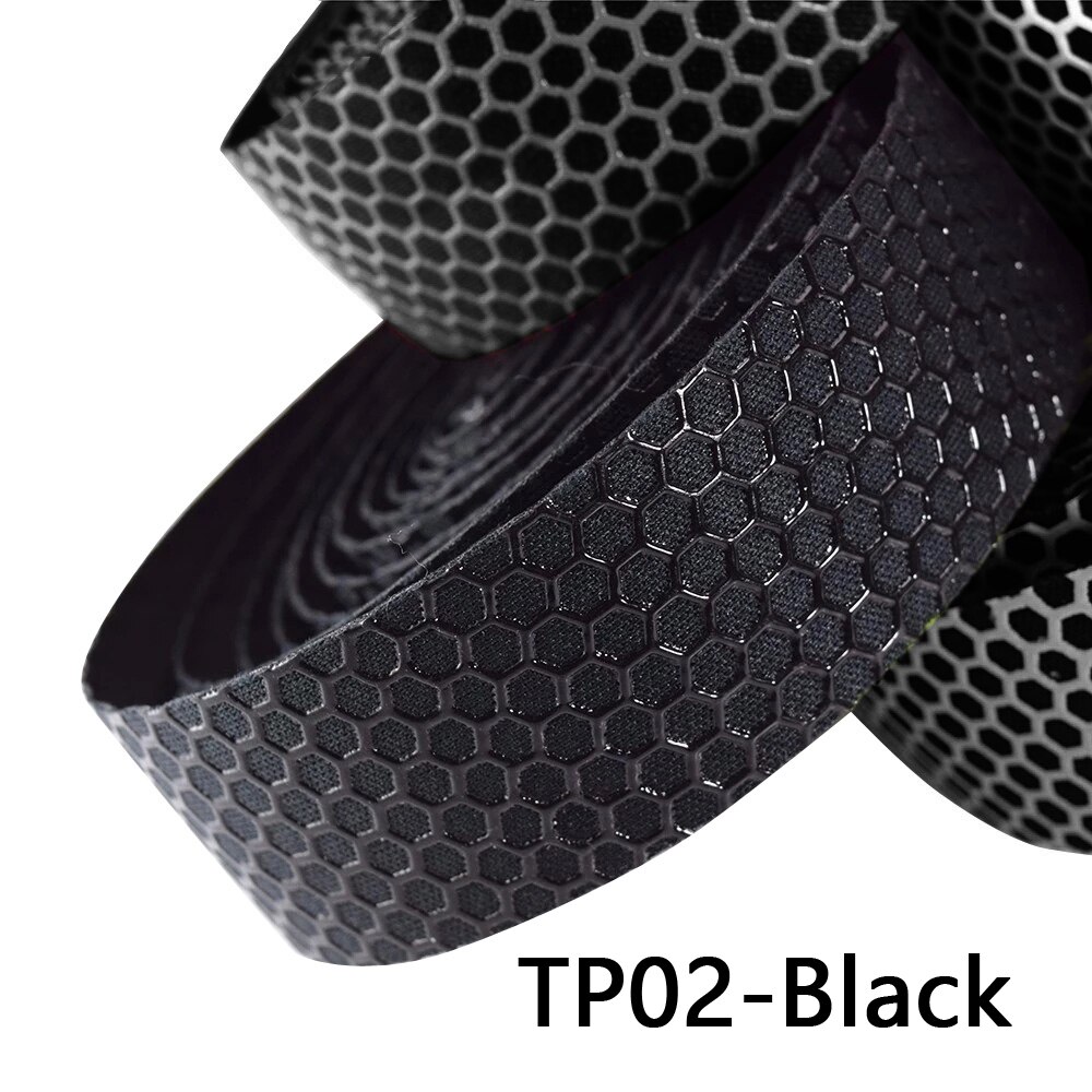 Cinta perforada de cuero PU para manillar de bicicleta, 2 rollos, transpirable, suave, engranaje fijo, accesorio de ciclismo, MICCGIN: TP02-Black