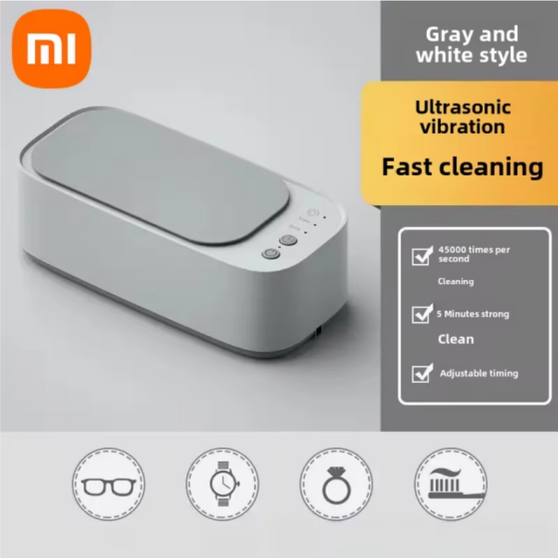 Xiaomi-limpiamiento ultrasónico de gafas, máquina limpiadora de joyas con ultrasonido de 45khz, sincronización limpia ultrasónica de alta frecuencia para joyería: YELLOW