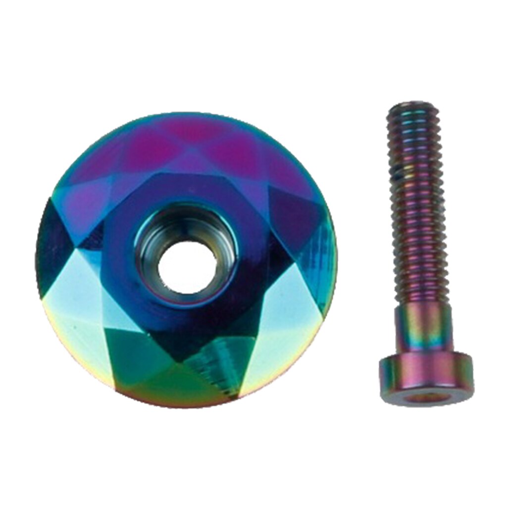 Bicycle Headset Cap Bolt Cover with Lightweight Aluminum 1-1/8" MTB Bike Headset Top Cap