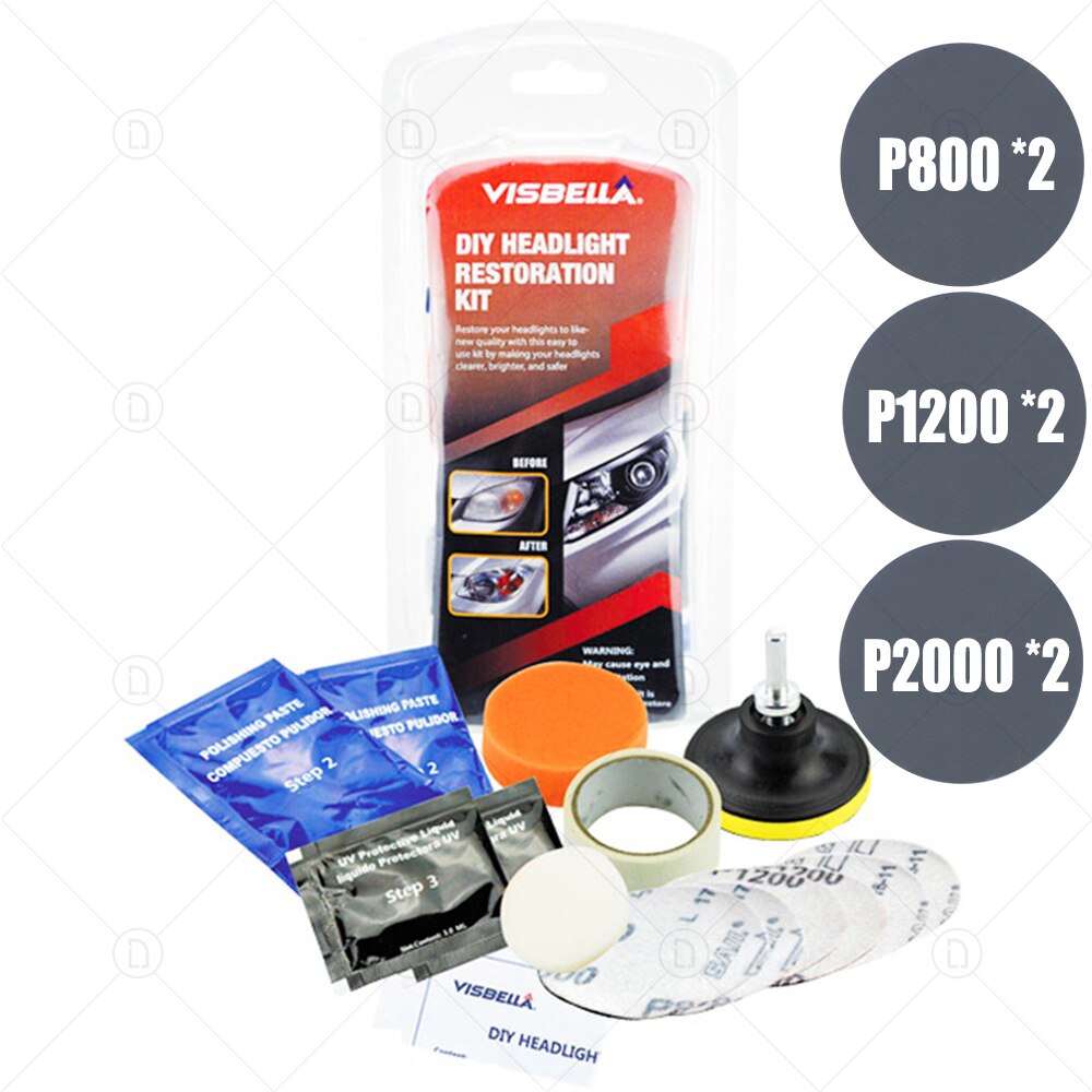 Car Light Restoration Polishing Kit Headlight Polisher Chemical Restorer Polish For Headlights Washer Headlamps Wax For Auto: Default Title
