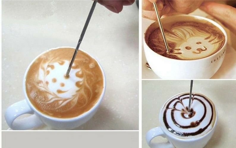 Kaffekunst nål cappuccino espresso dekorere latte pen barista sabotage stick