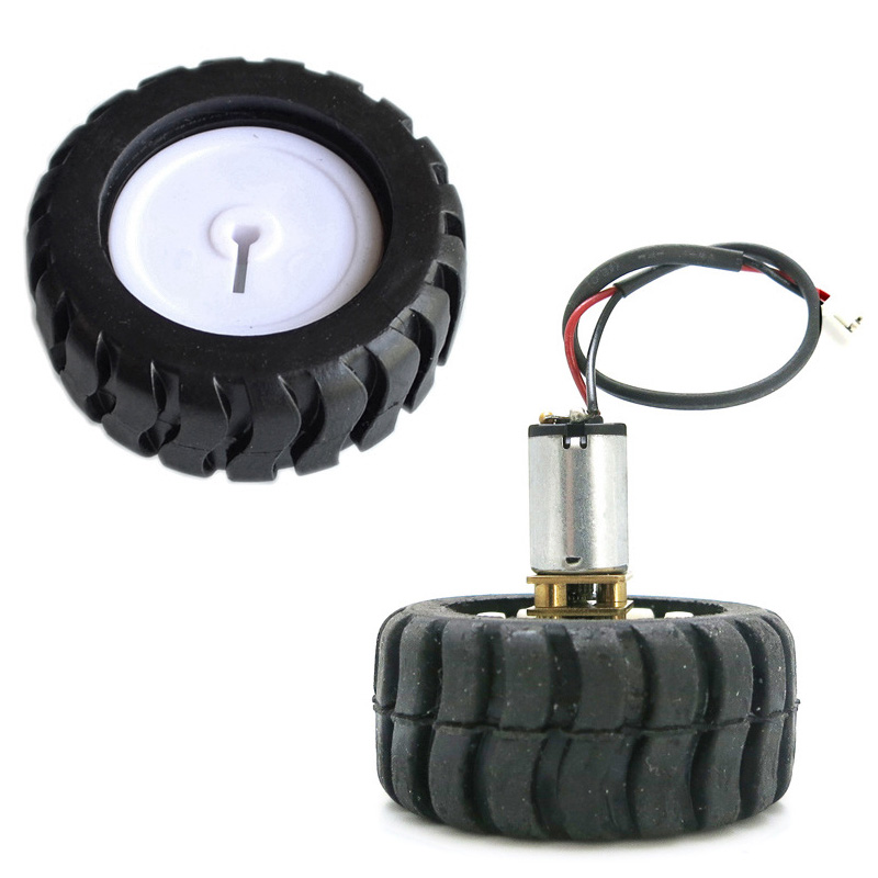 4Stck vier-Rad Stock Auto D-Achse Gummi Reifen N20 Metall Getriebe Motor- DC Motoren Roboter Zubehör Verfolgung Auto Für N20 Motor-