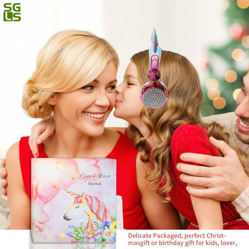 Casque licorne Bluetooth 5.0, avec Microphone, pour ordinateur portable, téléphone, PC, MP3, tablette, appareil Audio, de noël