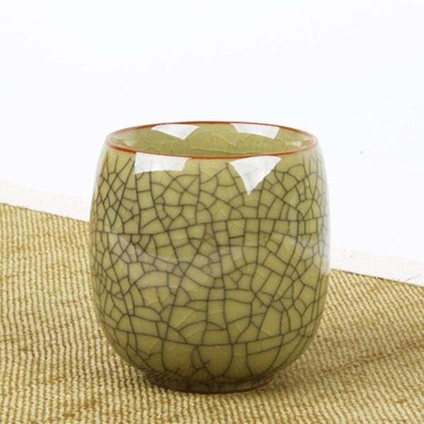 Crackle Glaze Tea Cup Geyao Kiln Marked Cup Longquan Celadon Porcelain Teacup Ceramic Tea Cups For Pu'er Tea: A