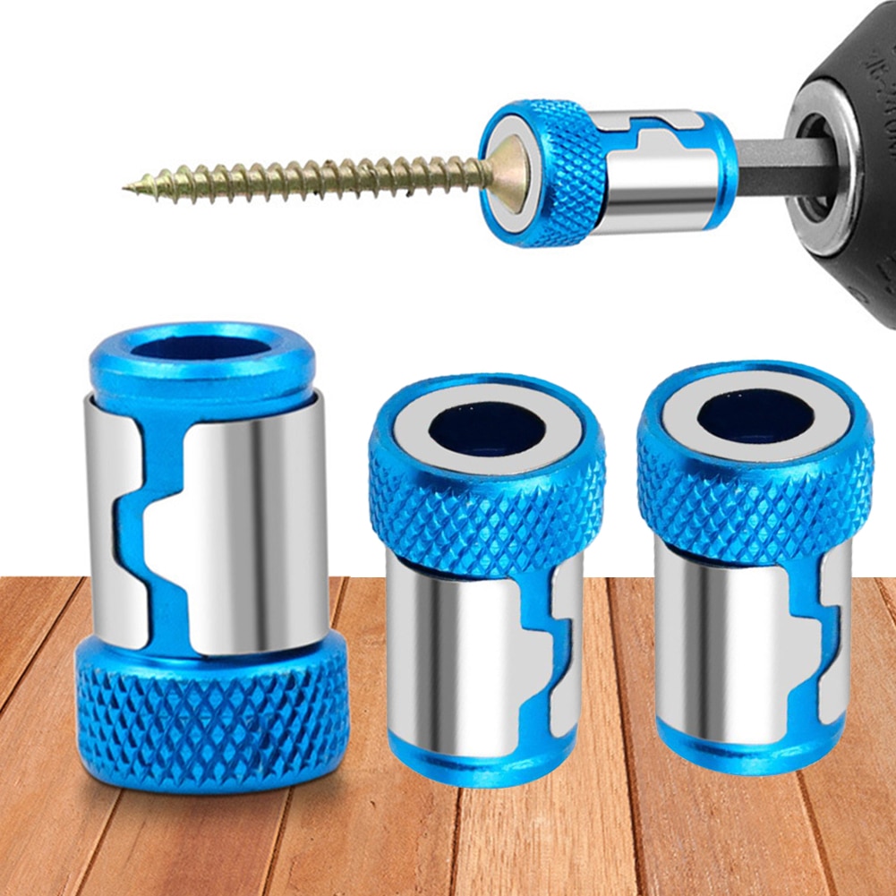 2pcs 2.5 * 1.5cm Magnetic Ring Metal Screwdriver Head Steel Sleeve Electric Screwdriver Bit For 6.35mm (1/4 ") Hex Magnet Driver