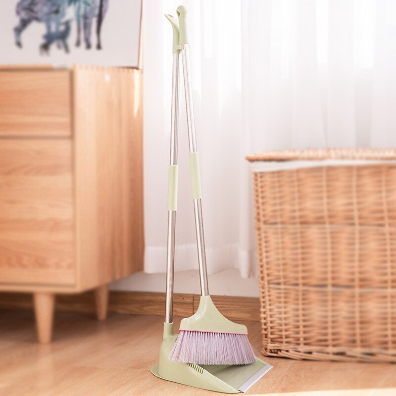 Rustfrit stål kost støvpanel kombination dragt husholdning aftagelig pels kost kost fejer gulvet badeværelse gulvet