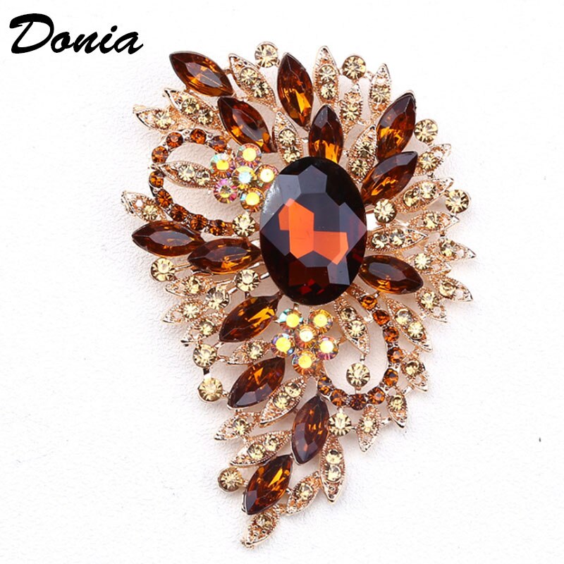 Donia Sieraden europa en de vs populaire broche kleur grote glazen broche kerst broche vrouwen kleding accessoires