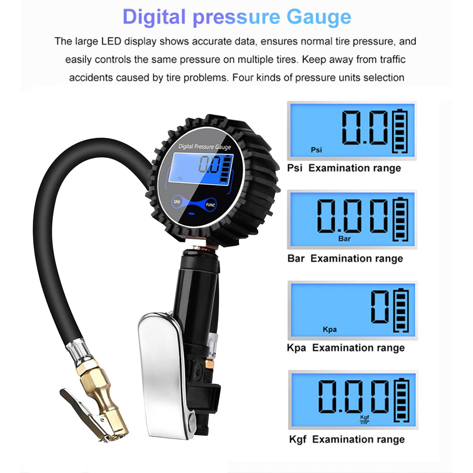 200PSI Car LCD Digital Tire Inflator Test Meter Rod High-precision Tyre Inflation Measurement Tool Pressure Gauge For Motorcycle