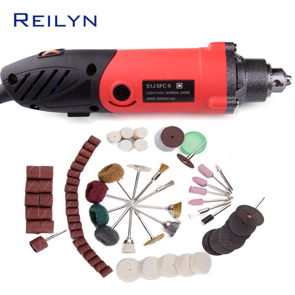 Reilyn Hand-Held Grinding Machine Mini Grinder Small Convenient Drill Mini Rotary Machine Clamping Chuck Durable