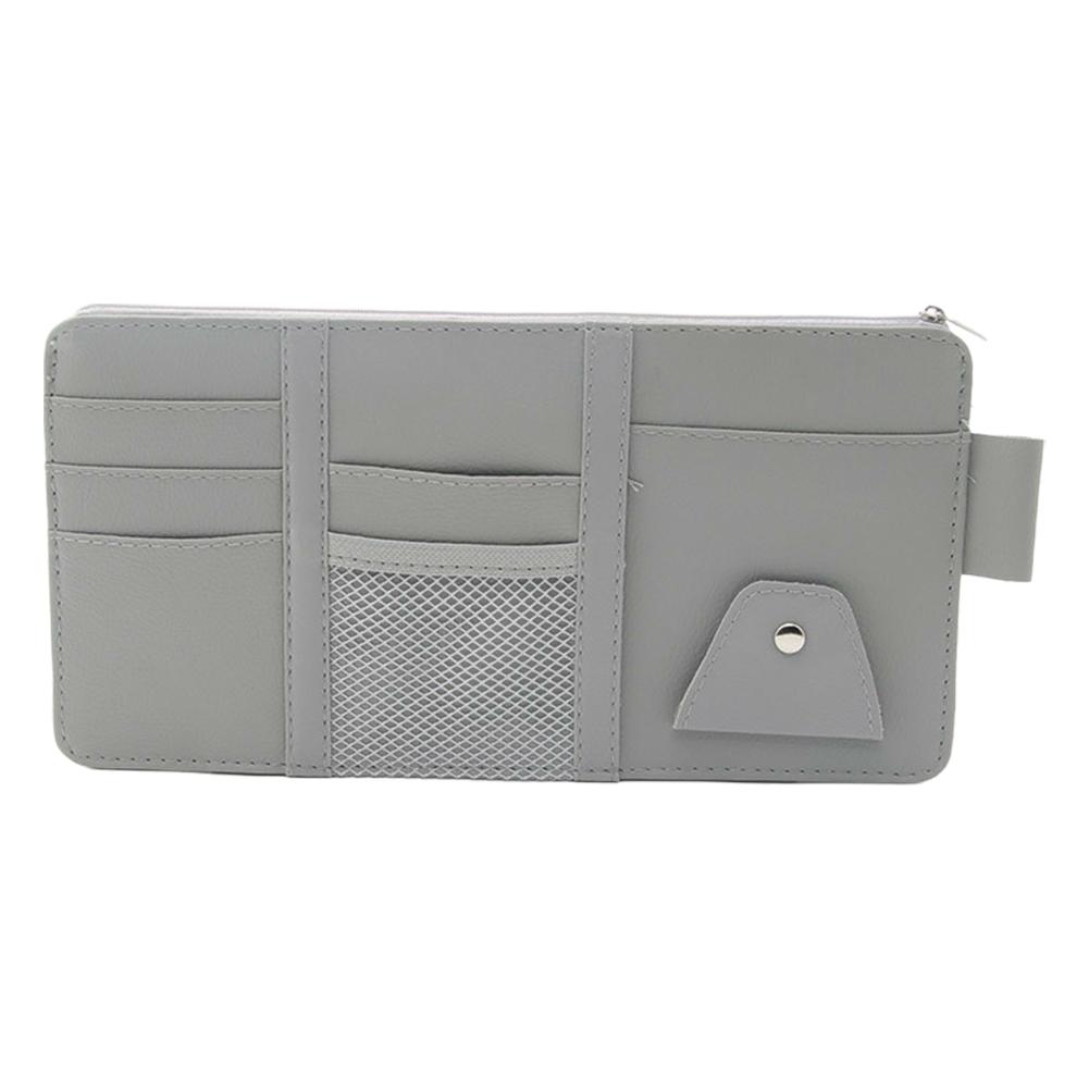 Organizzatore per visiera parasole per auto Multi-tasca Accessori interni auto Organizzatore tascabile Custodia per documenti per auto Portapenne: Grigio