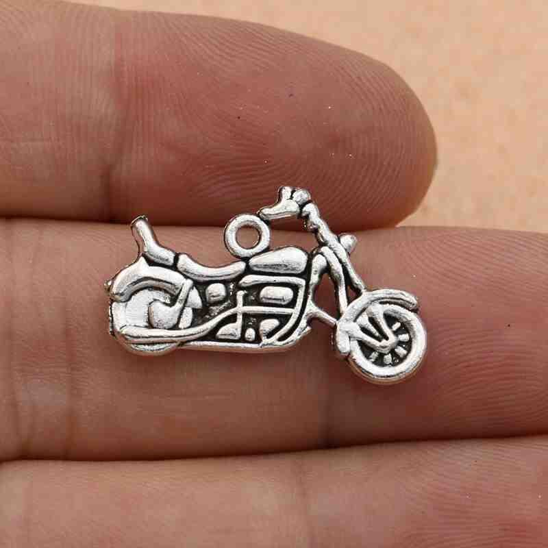 10 stk antik forsølvet cykel charms vedhæng armbånd halskæde smykker fremstilling tilbehør gør-det-selv 20 x 19mm: S4