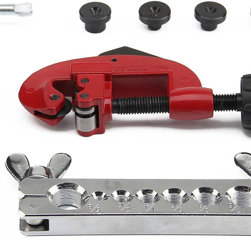 10Pcs Metric Tube Flaring Tool Brake Fuel Pipe Repair Cutting Flaring Tools Double Flaring Dies Tool Set For Refrigeration Steel