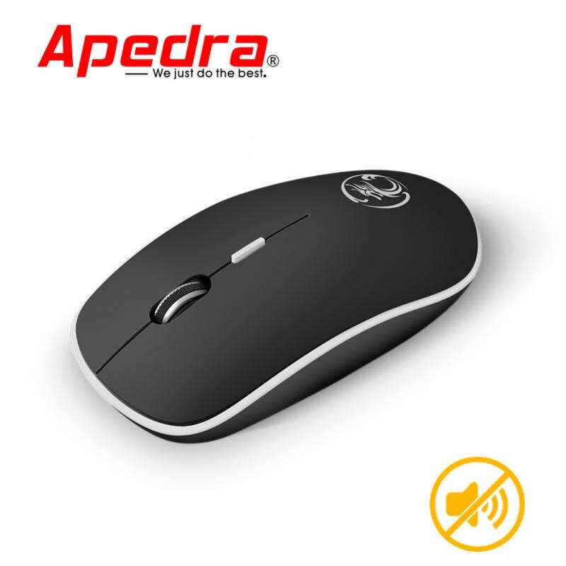 2.4Ghz Wireless Mouse Silent Computer Mouse 1600 DPI Ergonomic Mause Noiseless Sound USB PC Mice Mute Wireless Mice For Laptop: Black