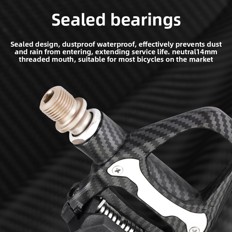 Pedal de bloqueo automático para bicicleta RACEWORK, pedal de bloqueo con patrón de carbono para bicicleta de carretera, sistema SPD, accesorios para montar en pedal Peilin