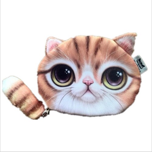 Neue Münze Tasche Geldbörse Nette Kleine Schwanz Katze Geldbörse Brieftasche Tasche Ändern Beutel Schlüssel Karte Halfter Mit Reißverschluss: Gelb