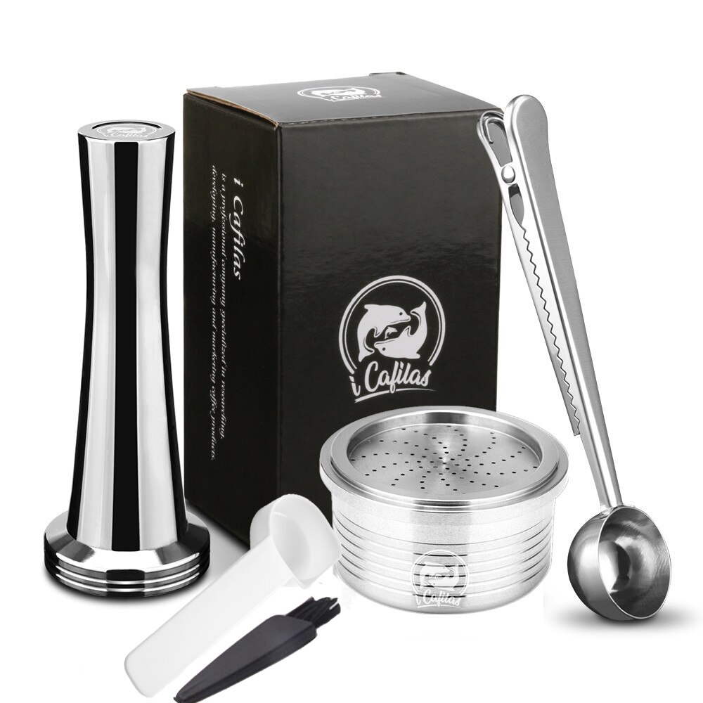 Rustfritt stål metallkaffe kapsel pod kompatibel med lavazza espresso punkt gjenbrukbart påfyllbart kaffekopp filter: 1 kapsel 1 tukling 1s