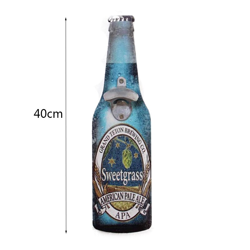 20/40cm Wooden Opener Wall Mounted Bottle Opener Beer Shape Wall Hanging Beer Opener Candy Bar Kitchen Tool