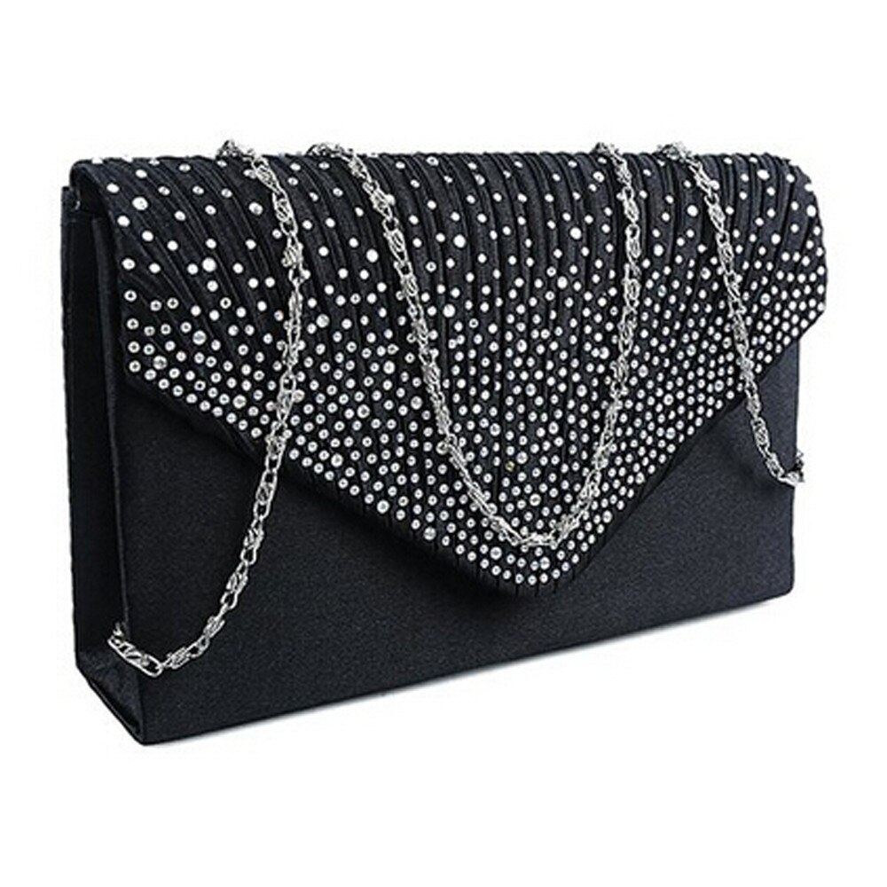 Ladies Large Evening Satin Bridal Diamante Ladies Clutch Bag Party Prom Envelope Shoulder Crossbody Bags Bolsa Feminina #BL4