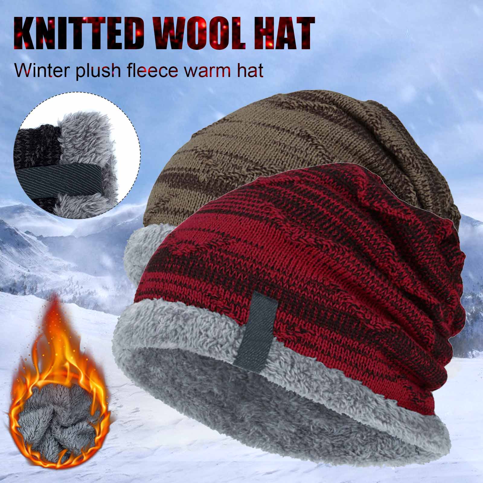 Winter Beanies Slouchy Chunkys Warm Hat for Men Women Warm Soft Knitting Hats LL@17
