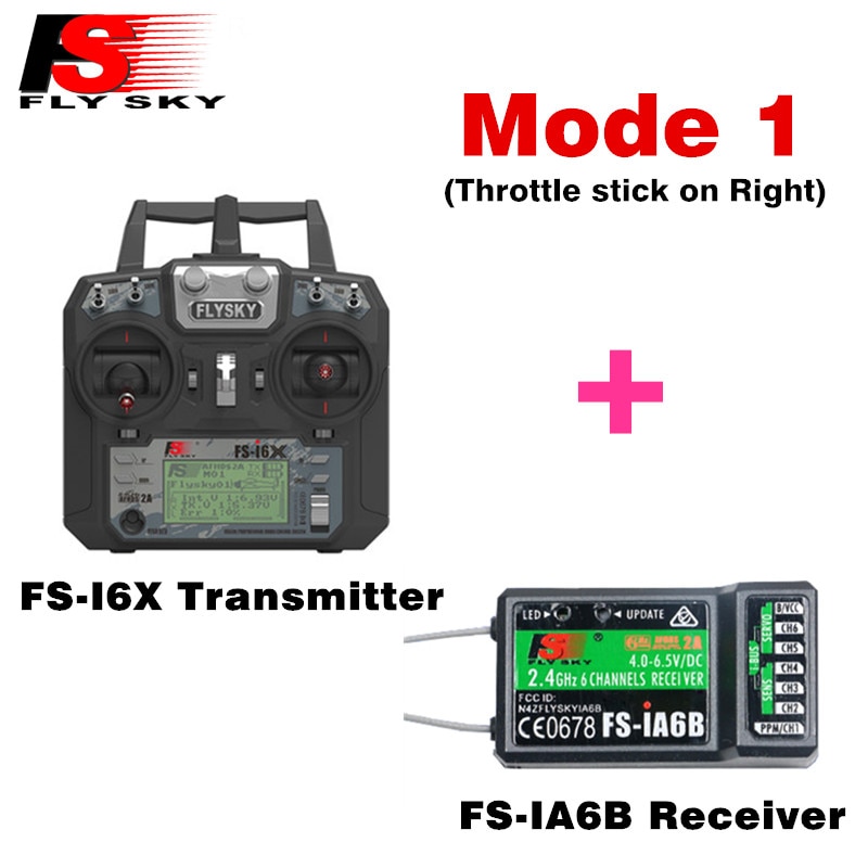 Original Flysky FS-i6X 10CH 2.4GHz AFHDS 2A RC Transmitter With FS-iA6B FS-iA10B FS-X6B FS-A8S Receiver For Rc Airplane Mode 2: FS-i6X with IA6B R