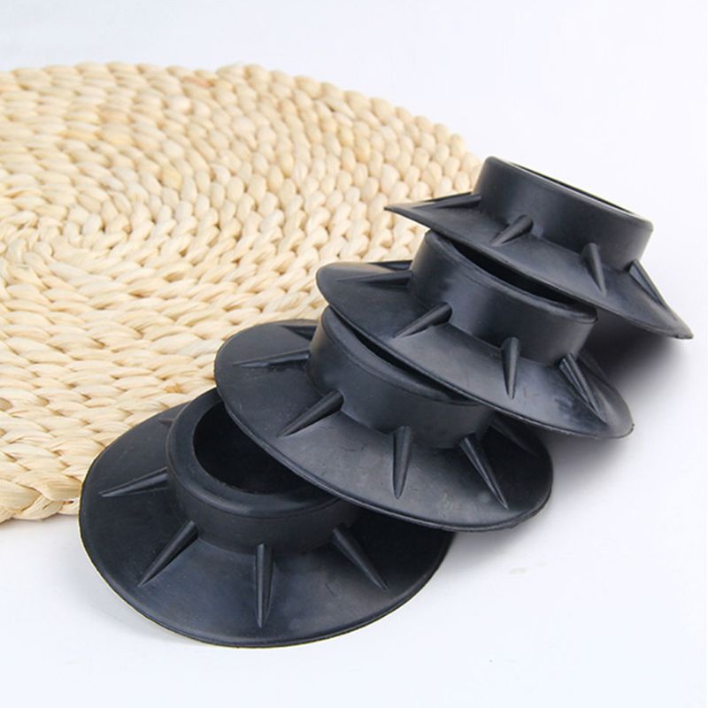 4 stk gulvmatte vaskemaskin føtter pads sklisikre møbler elastisitet svart gummi beskyttere
