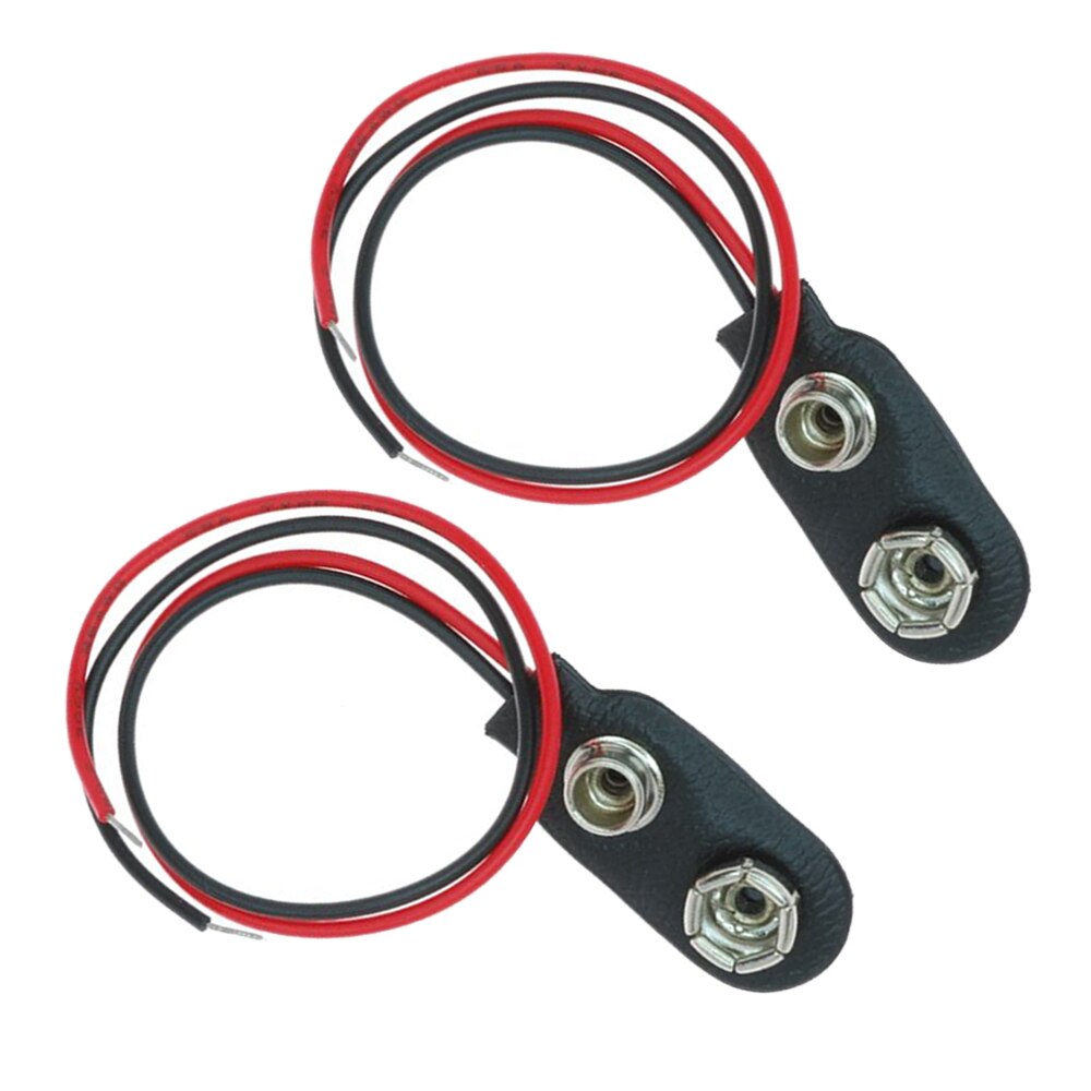 2PCS Connector Clips Clamp For 9V Battery (6F22) Adapter 2-Wire Connection Battery Clamps Power Supply Standard 9V