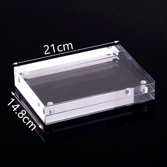 Diy akryl číry magnetický fotorámik obdĺžnik rámik na obrázok vizitka držať bytový dekor narodeninový dekor: M
