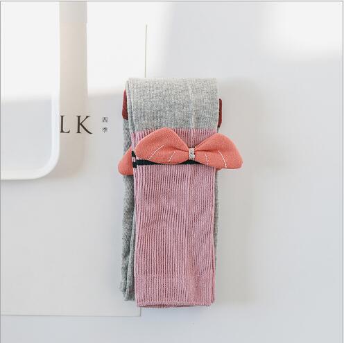 Spring and summer pair of needle children's nine-point pants with bow wings girls leggings: 4 / 5 to 7 year