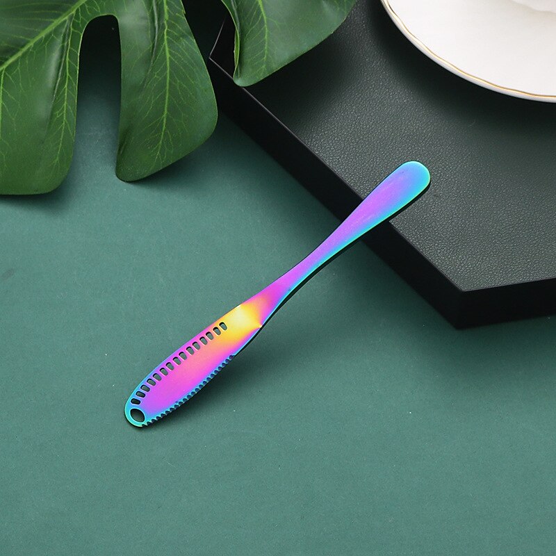 430 stainless steel butter knife cheese butter perforated tool bread jam baking butter tool: Magic color