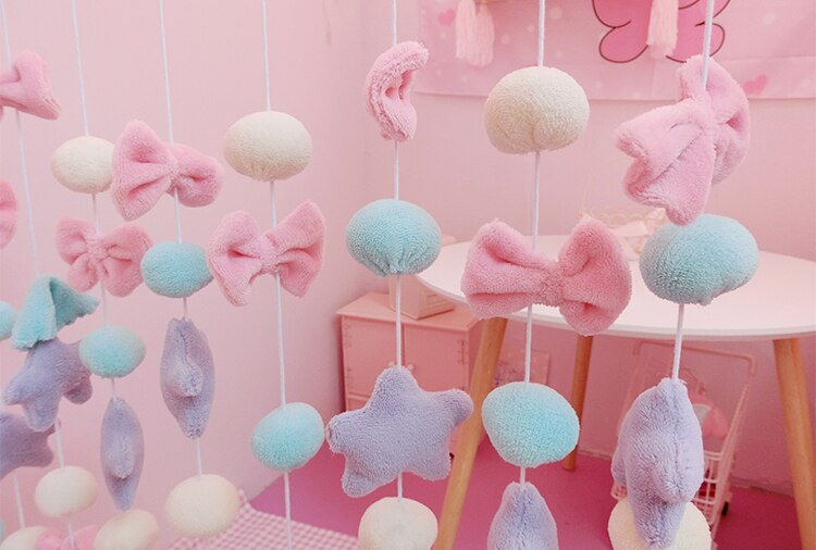 SchöNe Rosa Sterne Bogen Hängen Vorhang Mädchen Schlafzimmer Kinderzimmer Hängen Vorhang Partition Vorhang Dekor
