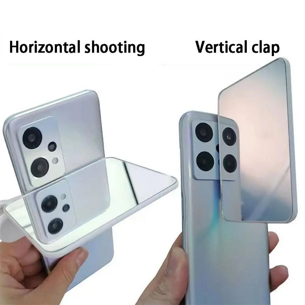 Horizontale verticale smartphonecamera spiegelreflectie opname spiegel van de hemel mobiele telefoon reflectie clip telefoonopname