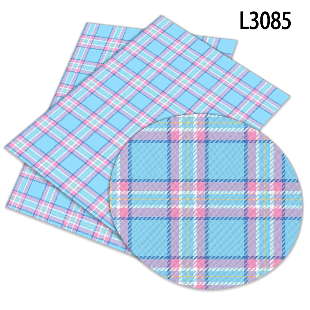 red Lattice Check Pattern Faux Leather Printed A4 22x30cm for Crafts Synthetic Leather ornamanets: L3085