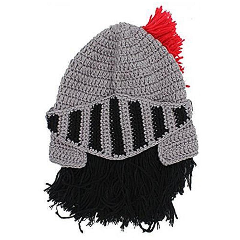 Gorros de casco de caballero romano para hombre y mujer, sombreros con barba hecha a mano, gorros de esquí, divertidos, cálidos, para