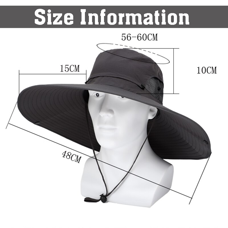 Fishing Hat Man Spring Summer Sun Protection UV Protection Breathable Wide Brim Hat For Fishing And Recreation Sun Cap