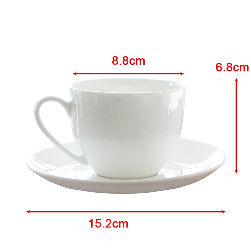 Juego de platos de Taza de Café de Cerámica blanco puro europeo cappuccino latte flor taza de café