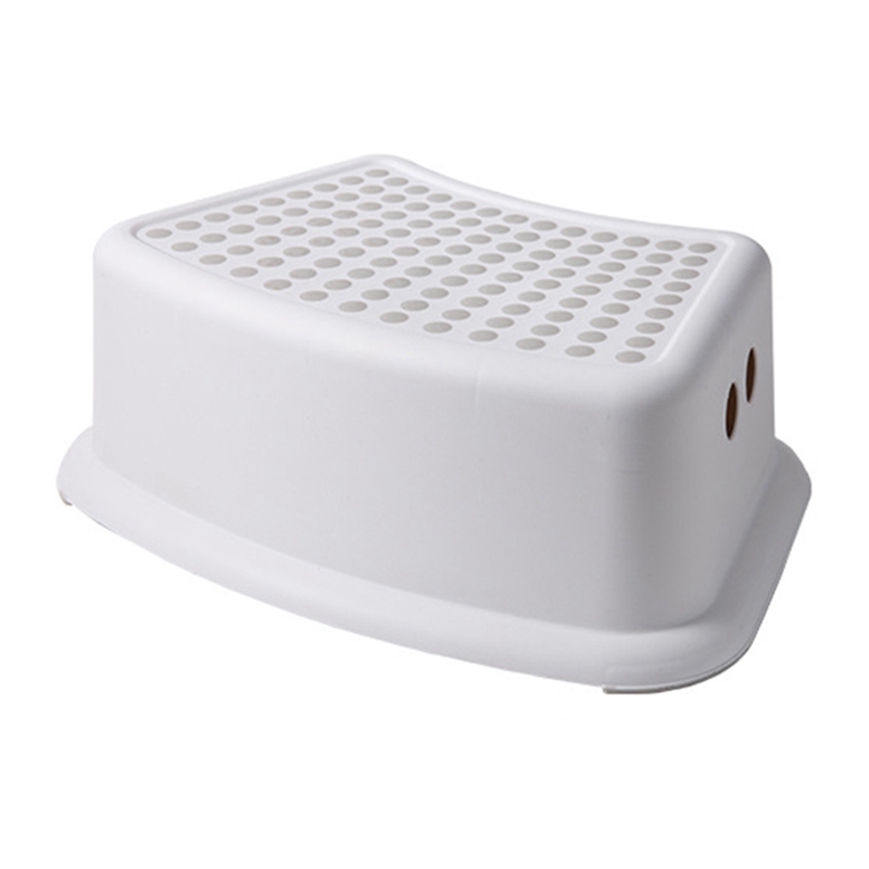 ELEG-2Pcs banco de plástico banquinho banheiro alimentação mão lavagem banho piso piano almofada footstool bebê curto não-deslizamento crianças pequenas: Gray