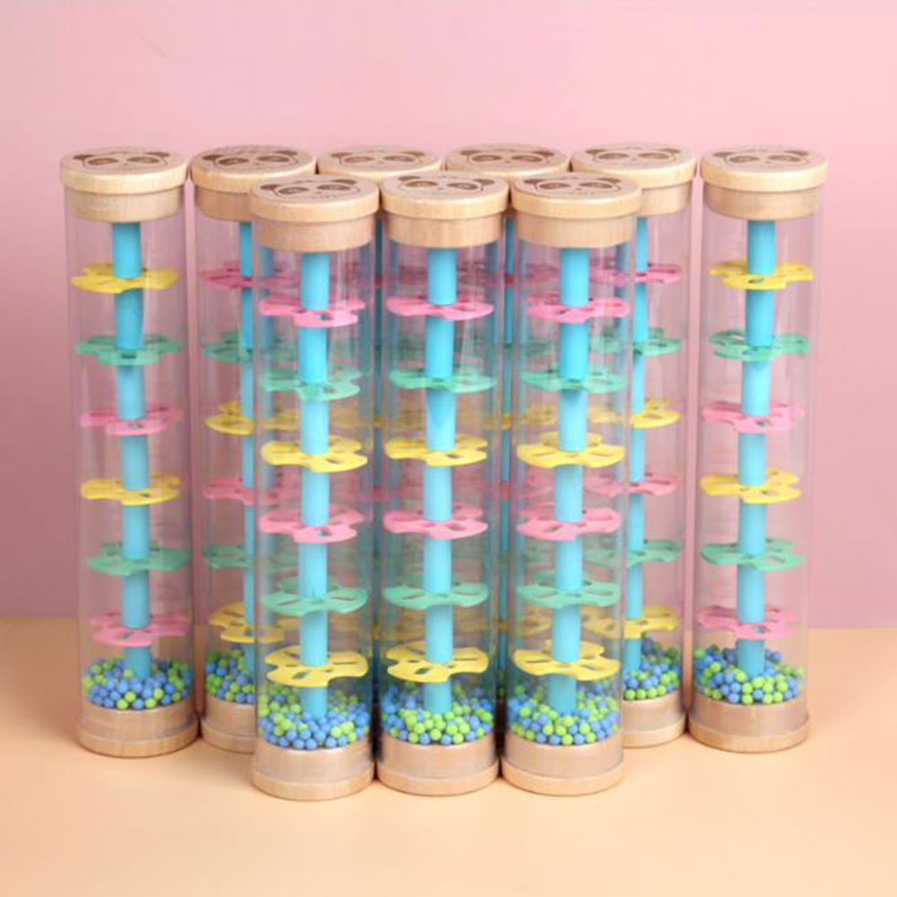 Toddlers Rain Machine Rainmaker Shaker Rattle Toy Color Beaded Rain Rod Rattle Music Sensory Auditory Instrument Toy