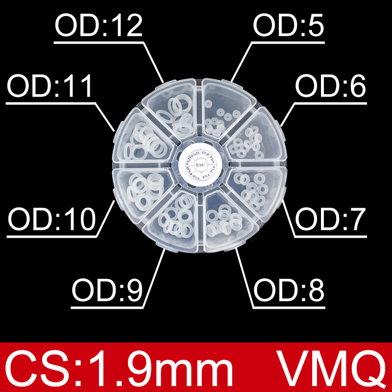 Boxed nitril siliconen rubber O-ring reparatieset kraan afdichting klep waterdichte machine oliebestendige pakking combinatie kit-.-: Oranje