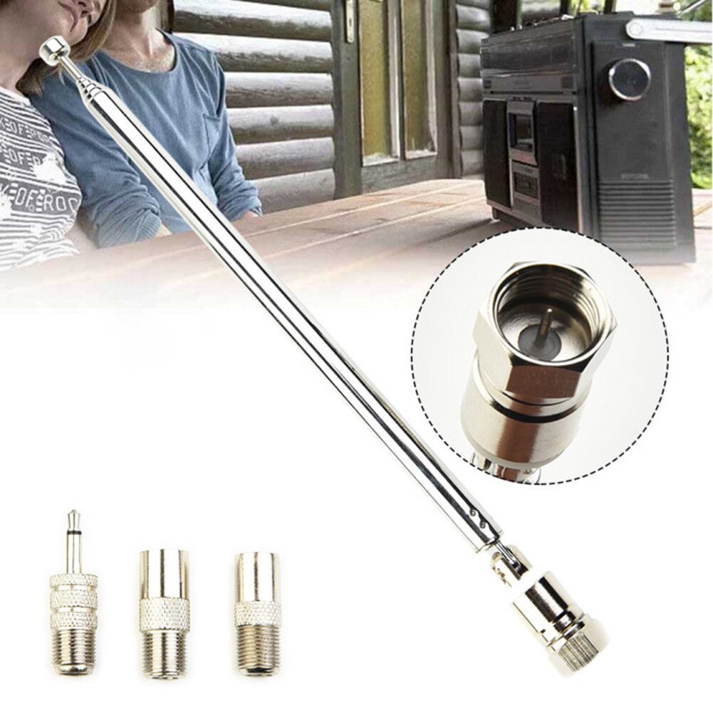 Telescopic Aerial Antenna DAB FM Radio Aerial W 3 Adapter HiFi AV Receiver Mini System 75cm AV Stereo Receiver Amplifier