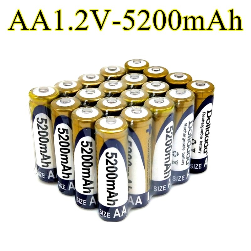 2-20pcs Dolidada battery AA 5200 mAh rechargeable battery NI-MH 1.2V AA battery watches, mice, computers, toys in