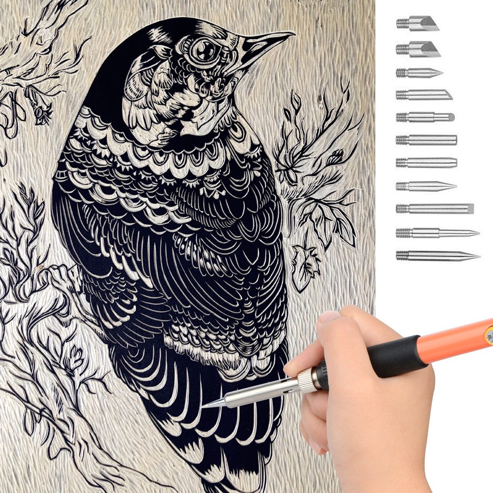 EU/US /UK 71pcs Engraving Pen Wood Burning Kit Multifunction Machining Mold Pyrography Tool Craft Set Durable