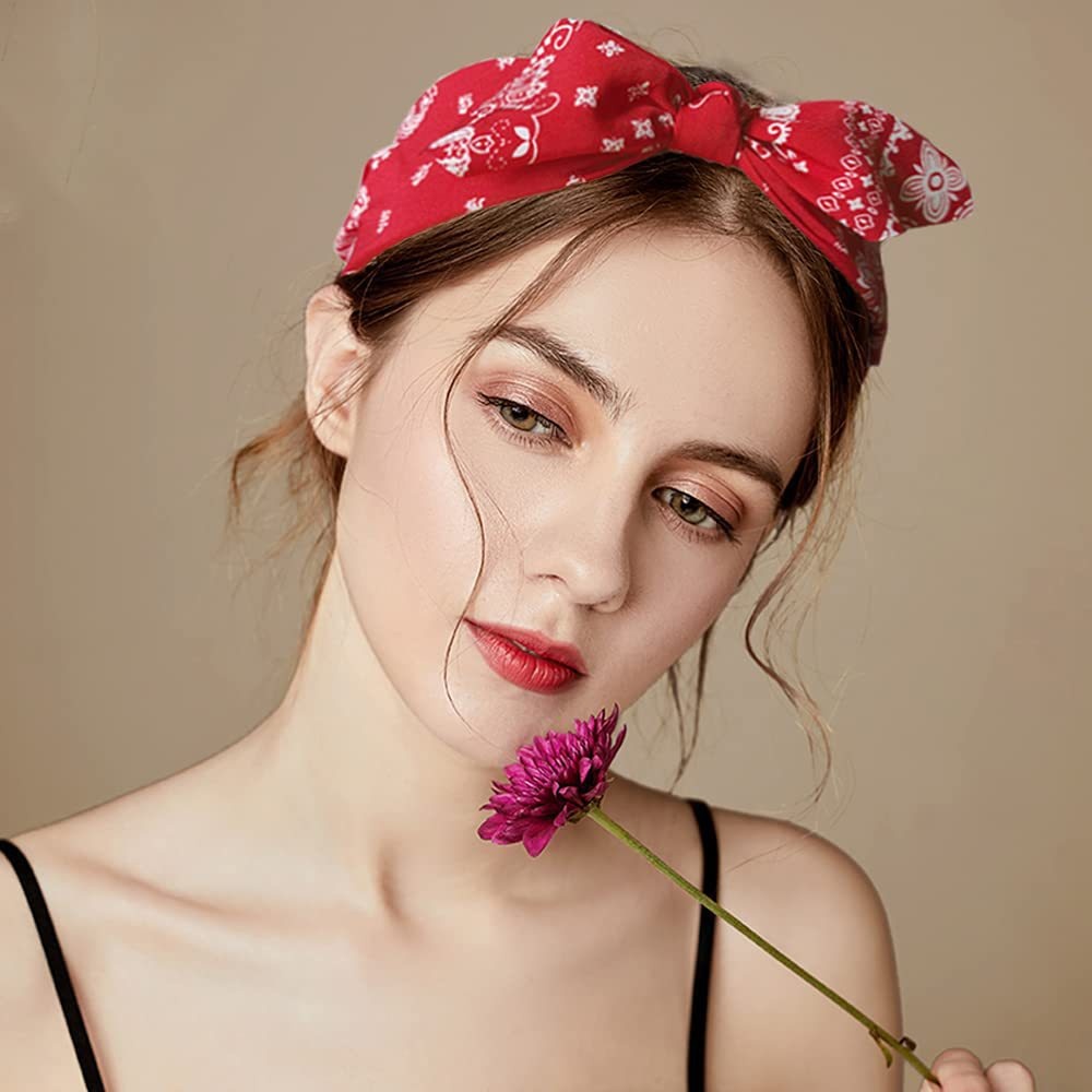 Bandana de Cachemira a la para mujer, diademas con lazo anudado, turbante con Orejas de conejo, diadema, accesorios para el cabello para niña