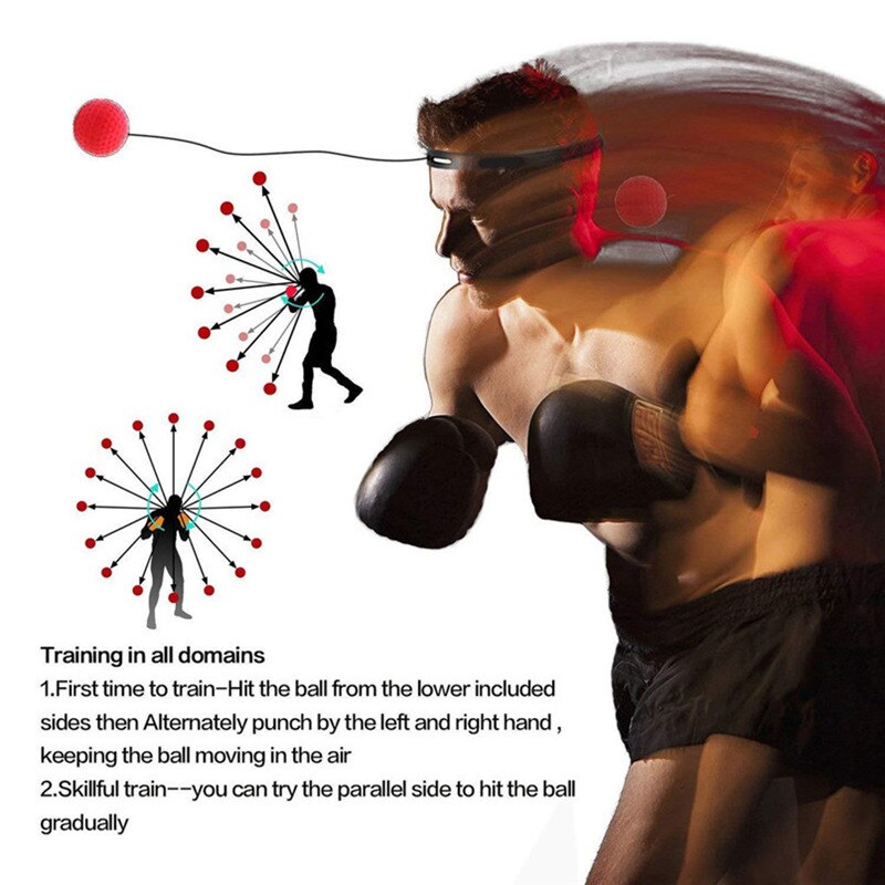 Boksning refleksbold sæt 4 bold fitness stansning hovedbånd hjemme gym reaktion hastighedstræning muay tai mma trænings bokseudstyr