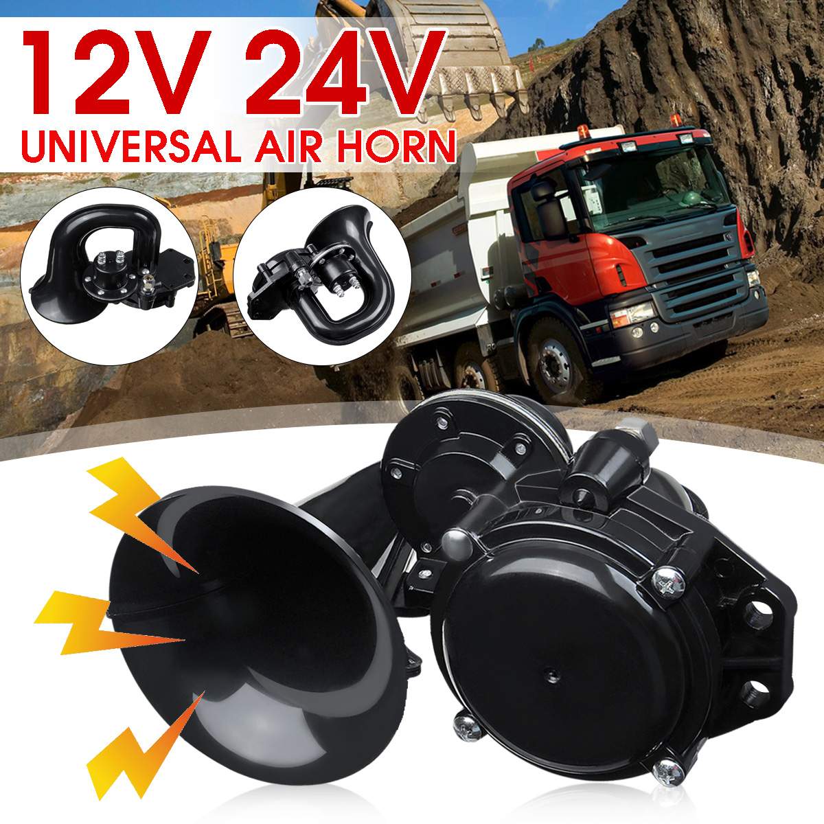 Universele 120db Geluid Luchthoorn 12/24V Loud Trompet Luchthoorn Met Elektrische Klep Platte Voor Auto voertuig Vrachtwagen