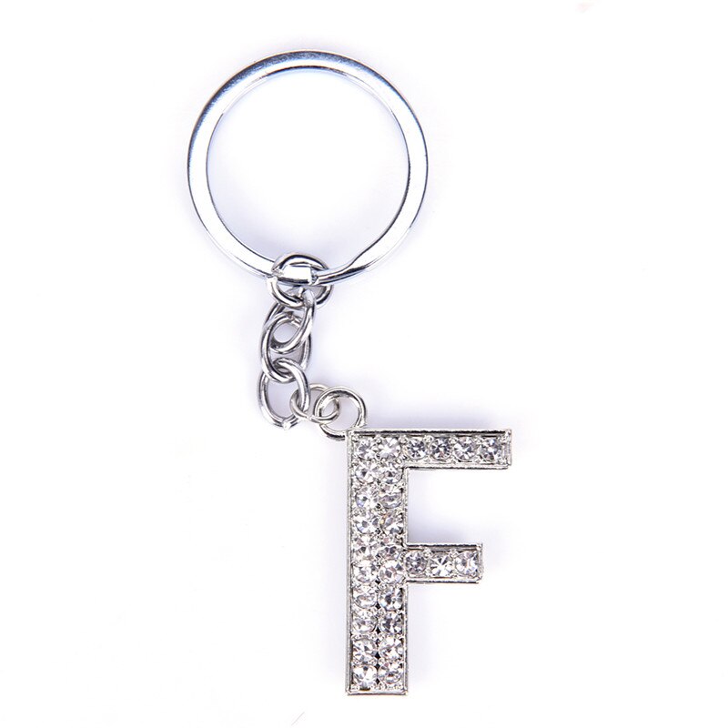 Crystal Rhinestone Alfabet Sleutelhanger Beginletter Sleutelhanger Keten Unisex Sleutelhanger Letters: F
