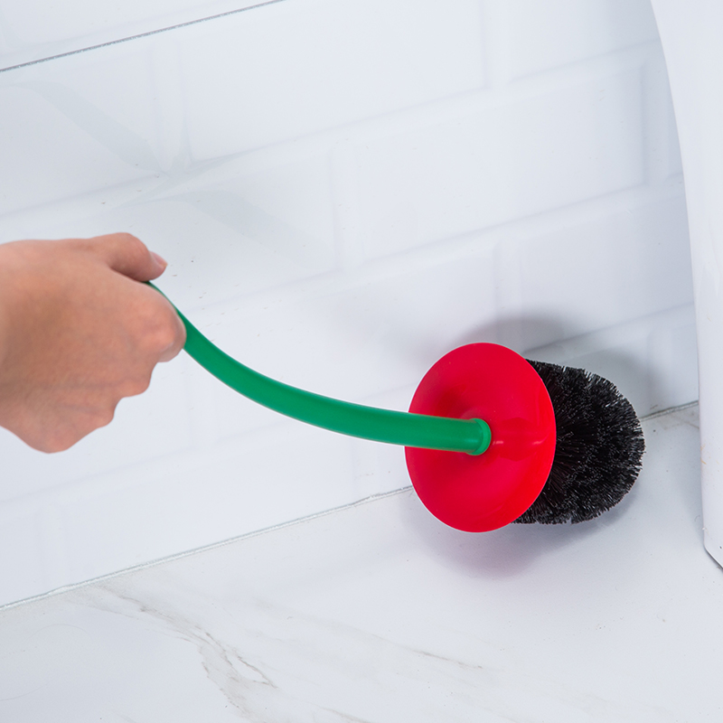 SchöNe Kirsche bilden Toilette Pinsel Wc Pinsel &Ampere; Halfter einstellen Kreative Reinigung Werkzeug Kunststoff Schlecht Zubehör verrotten Grün